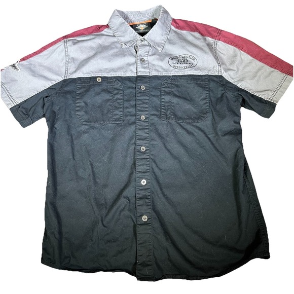 Harley-Davidson Other - Harley Davidson Performance Vented Winged Logo Garage Button-Up Shirt Men's L